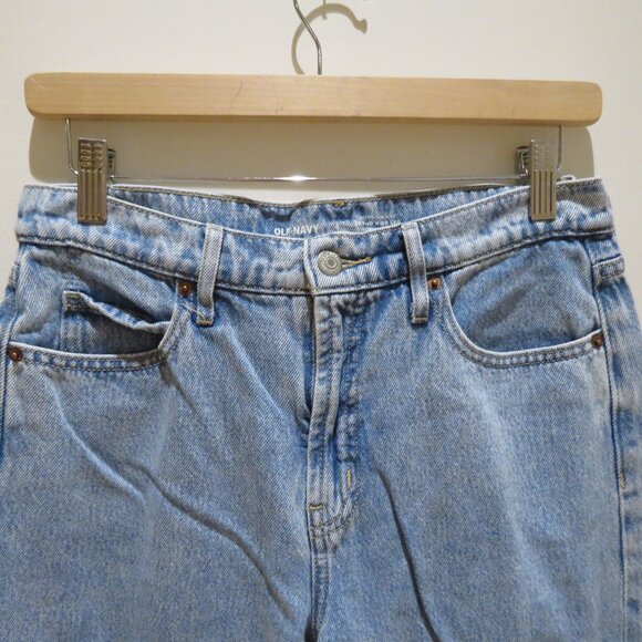 OLD NAVY Extra High Rise Sky-Hi Wide Leg Secret Smooth Cargo Pocket Jeans Light - Picture 3 of 13